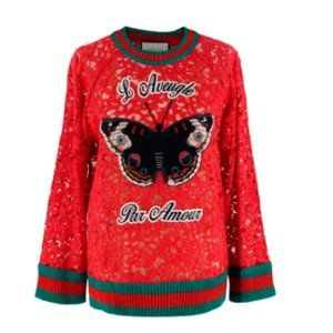 Authentic Gucci L'aveugle Par Amour Butterfly Printed Sweater